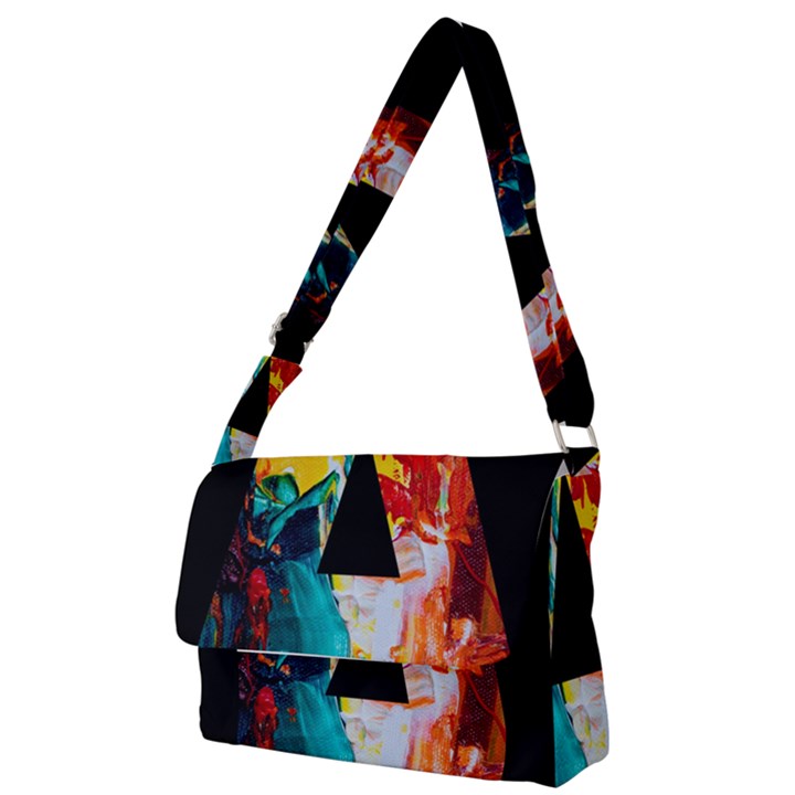 Bstract, Dark Background, Black, Typography,a Full Print Messenger Bag (S)