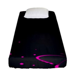 Butterflies, Abstract Design, Pink Black Fitted Sheet (single Size) by nateshop