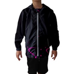 Butterflies, Abstract Design, Pink Black Kids  Hooded Windbreaker