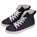 Butterflies, Abstract Design, Pink Black Women s Hi-Top Skate Sneakers View2