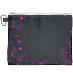 Butterflies, Abstract Design, Pink Black Canvas Cosmetic Bag (xxxl) by nateshop