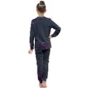 Butterflies, Abstract Design, Pink Black Kids  Long Sleeve Set  View2