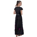 Butterflies, Abstract Design, Pink Black Flutter Sleeve Maxi Dress View2