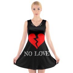 No Love, Broken, Emotional, Heart, Hope V-neck Sleeveless Dress by nateshop