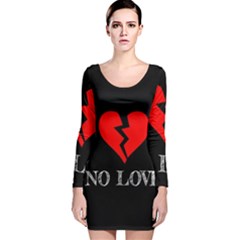 No Love, Broken, Emotional, Heart, Hope Long Sleeve Velvet Bodycon Dress by nateshop