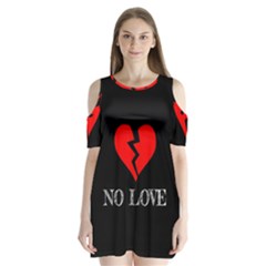 No Love, Broken, Emotional, Heart, Hope Shoulder Cutout Velvet One Piece by nateshop