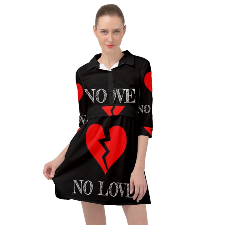 No Love, Broken, Emotional, Heart, Hope Mini Skater Shirt Dress