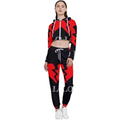 No Love, Broken, Emotional, Heart, Hope Cropped Zip Up Lounge Set by nateshop