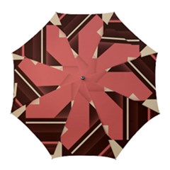 Retro Abstract Background, Brown-pink Geometric Background Golf Umbrellas by nateshop