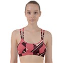 Retro Abstract Background, Brown-pink Geometric Background Line Them Up Sports Bra View1