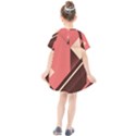 Retro Abstract Background, Brown-pink Geometric Background Kids  Smock Dress View2