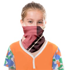 Retro Abstract Background, Brown-pink Geometric Background Face Covering Bandana (kids) by nateshop