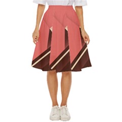 Retro Abstract Background, Brown-pink Geometric Background Classic Short Skirt by nateshop