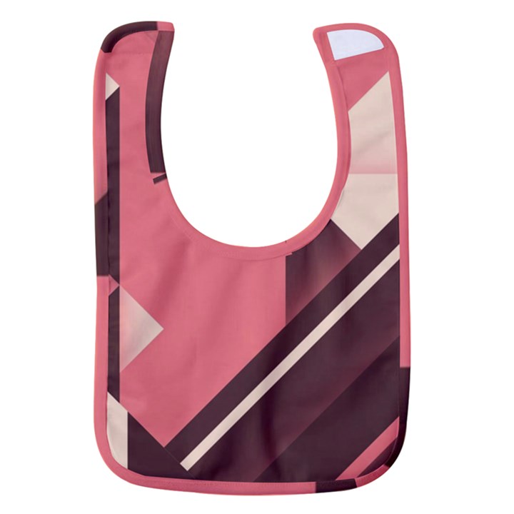 Retro Abstract Background, Brown-pink Geometric Background Baby Bib