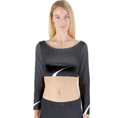 S Black Fingerprint, Black, Edge Long Sleeve Crop Top by nateshop