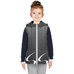 S Black Fingerprint, Black, Edge Kids  Hooded Puffer Vest by nateshop