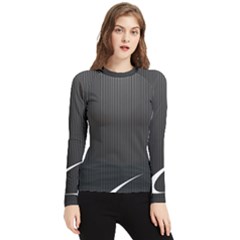 S Black Fingerprint, Black, Edge Women s Long Sleeve Rash Guard by nateshop