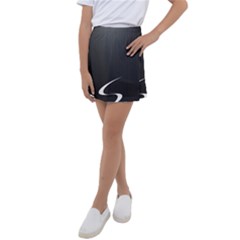 S Black Fingerprint, Black, Edge Kids  Tennis Skirt by nateshop