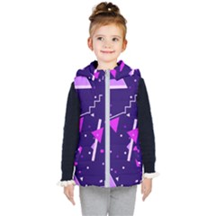 Triangles, Triangle, Colorful Kids  Hooded Puffer Vest by nateshop