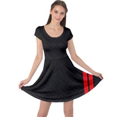 Abstract Black & Red, Backgrounds, Lines Cap Sleeve Dress by nateshop