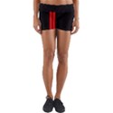 Abstract Black & Red, Backgrounds, Lines Yoga Shorts View1