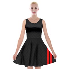 Abstract Black & Red, Backgrounds, Lines Velvet Skater Dress by nateshop