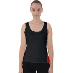 Abstract Black & Red, Backgrounds, Lines Velvet Tank Top by nateshop