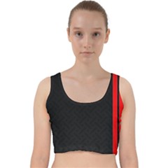 Abstract Black & Red, Backgrounds, Lines Velvet Racer Back Crop Top by nateshop