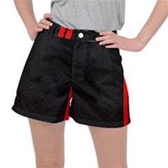 Abstract Black & Red, Backgrounds, Lines Women s Ripstop Shorts by nateshop