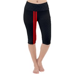 Abstract Black & Red, Backgrounds, Lines Lightweight Velour Cropped Yoga Leggings by nateshop