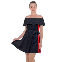 Abstract Black & Red, Backgrounds, Lines Off Shoulder Velour Dress