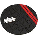 Abstract Black & Red, Backgrounds, Lines Wooden Puzzle Round View3