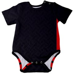 Abstract Black & Red, Backgrounds, Lines Baby Short Sleeve Bodysuit by nateshop