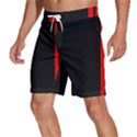 Abstract Black & Red, Backgrounds, Lines Men s Beach Shorts View2