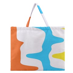 Warp Lines Colorful Multicolor Zipper Large Tote Bag by Cemarart