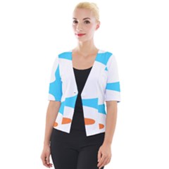 Warp Lines Colorful Multicolor Cropped Button Cardigan by Cemarart