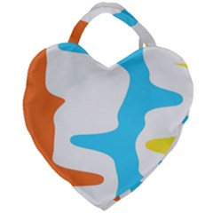 Warp Lines Colorful Multicolor Giant Heart Shaped Tote by Cemarart