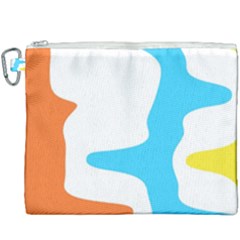 Warp Lines Colorful Multicolor Canvas Cosmetic Bag (xxxl) by Cemarart