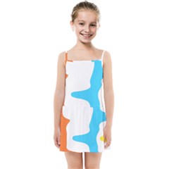 Warp Lines Colorful Multicolor Kids  Summer Sun Dress by Cemarart