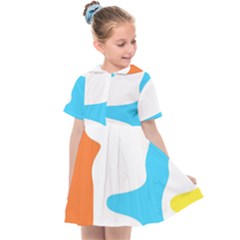 Warp Lines Colorful Multicolor Kids  Sailor Dress by Cemarart