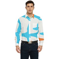 Warp Lines Colorful Multicolor Men s Long Sleeve Pocket Shirt 