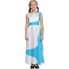 Warp Lines Colorful Multicolor Kids  Satin Sleeveless Maxi Dress