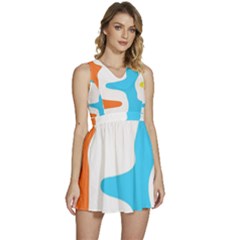 Warp Lines Colorful Multicolor Sleeveless High Waist Mini Dress by Cemarart