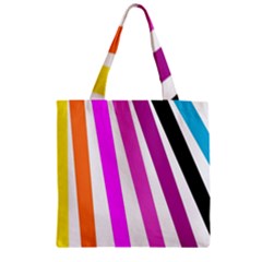 Colorful Multicolor Colorpop Flare Zipper Grocery Tote Bag by Cemarart