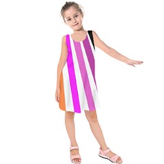 Colorful Multicolor Colorpop Flare Kids  Sleeveless Dress by Cemarart