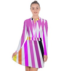 Colorful Multicolor Colorpop Flare Long Sleeve Panel Dress by Cemarart