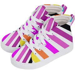 Colorful Multicolor Colorpop Flare Kids  Hi-top Skate Sneakers by Cemarart