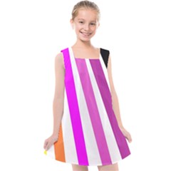 Colorful Multicolor Colorpop Flare Kids  Cross Back Dress by Cemarart