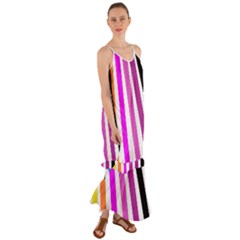 Colorful Multicolor Colorpop Flare Cami Maxi Ruffle Chiffon Dress by Cemarart