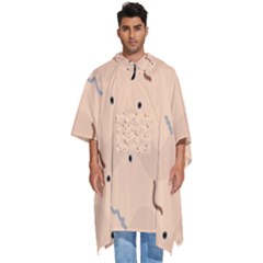 Lines Dots Pattern Abstract Art Men s Hooded Rain Ponchos by Cemarart